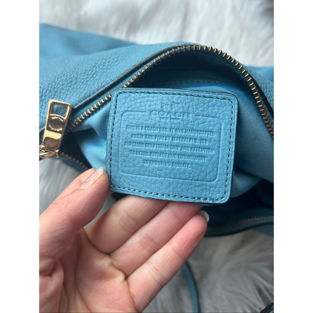 COACH EAST/WEST CELESTE CONVERTIBLE HOBO IN PEBBLE LEATHER F36628 SV/BLUE - Picture 5 of 11